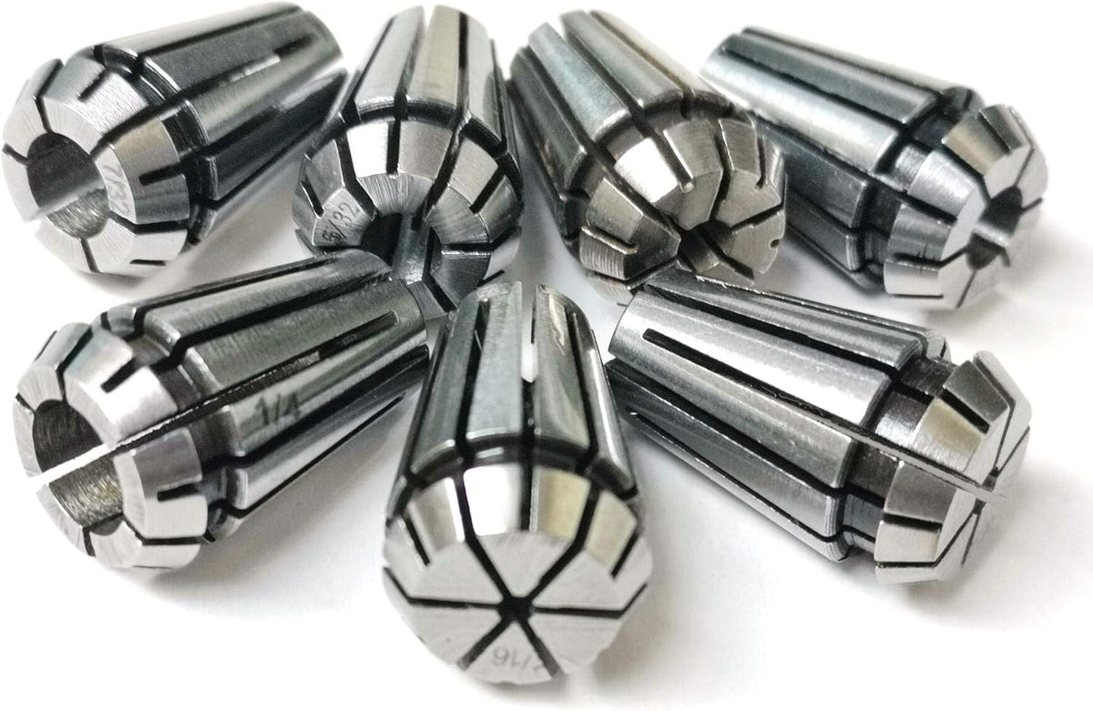 7pcs 1/8 1/4 1/16 3/16 3/32 5/32 7/32 inch ER11 Spring Collet Set for CNC Engraving Machine & Milling Lathe Tools(ER11-7pcs)