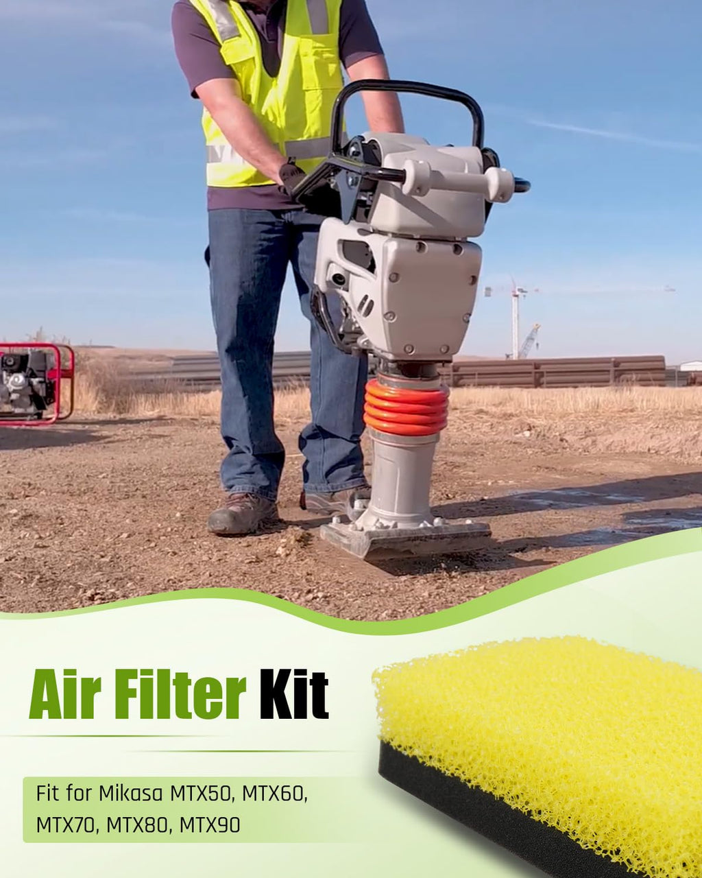Air Filter Kit Fit for Mikasa MTX50 MTX60 MTX70 MTX80 MTX90