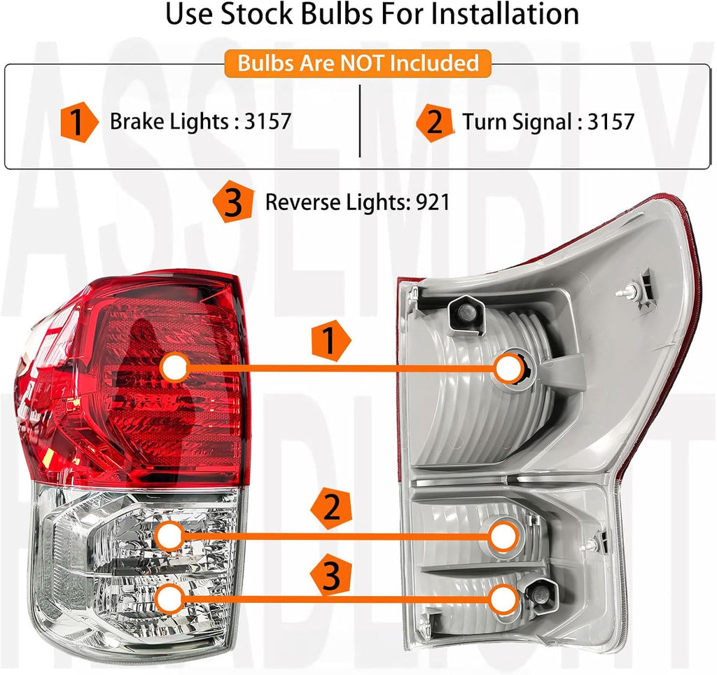 Pair Taillight Assembly For 2007-2013 Toyota Tundra Pickup Truck Left+Right