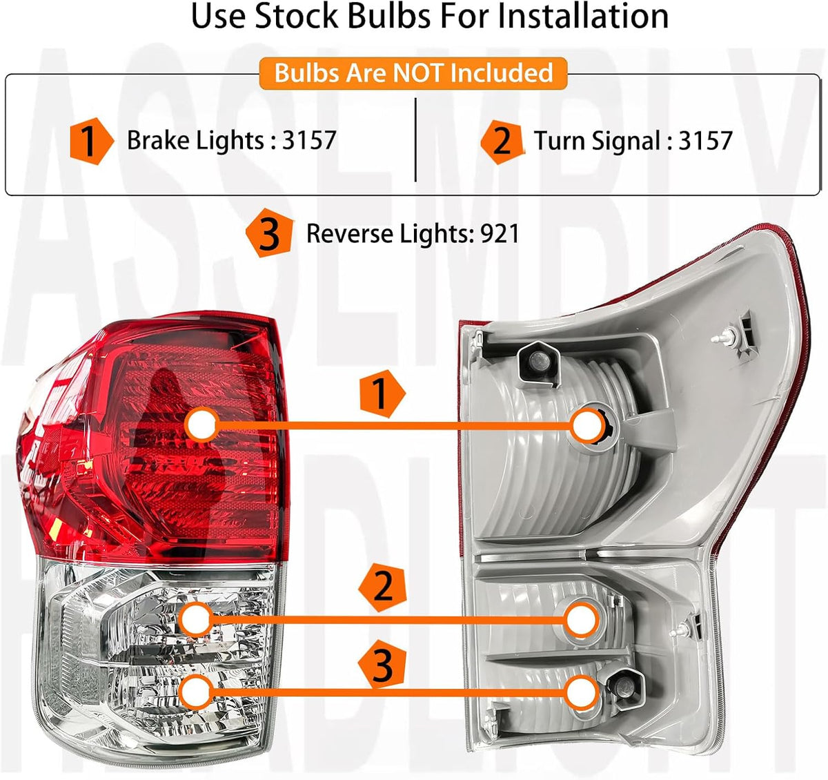 Pair Taillight Assembly For 2007-2013 Toyota Tundra Pickup Truck Left+Right