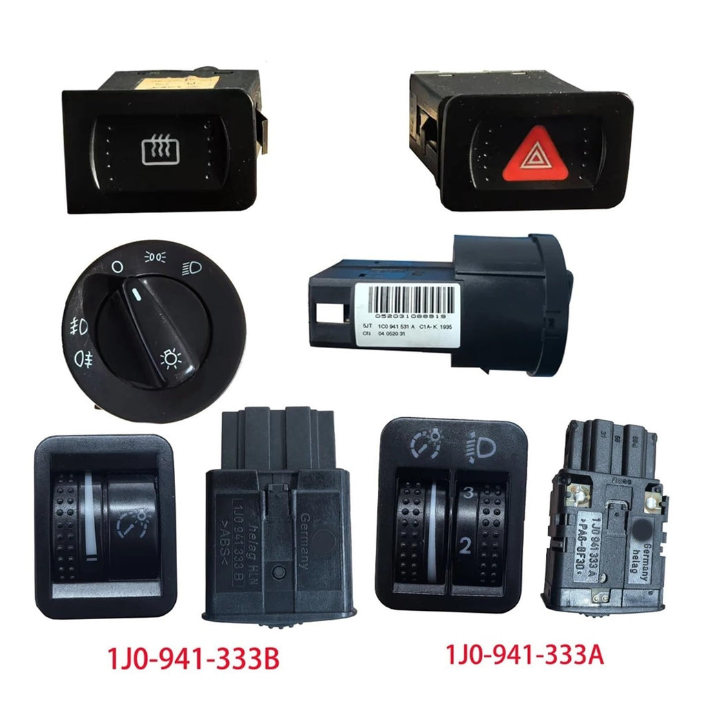 Original Factory Headlight Control Switch Fog Light Knob Compatible For VW Bora Golf Jetta MK4 4 IV 1J0-941-333A / 1J0-941-333B(1J0941333B 4pcs)