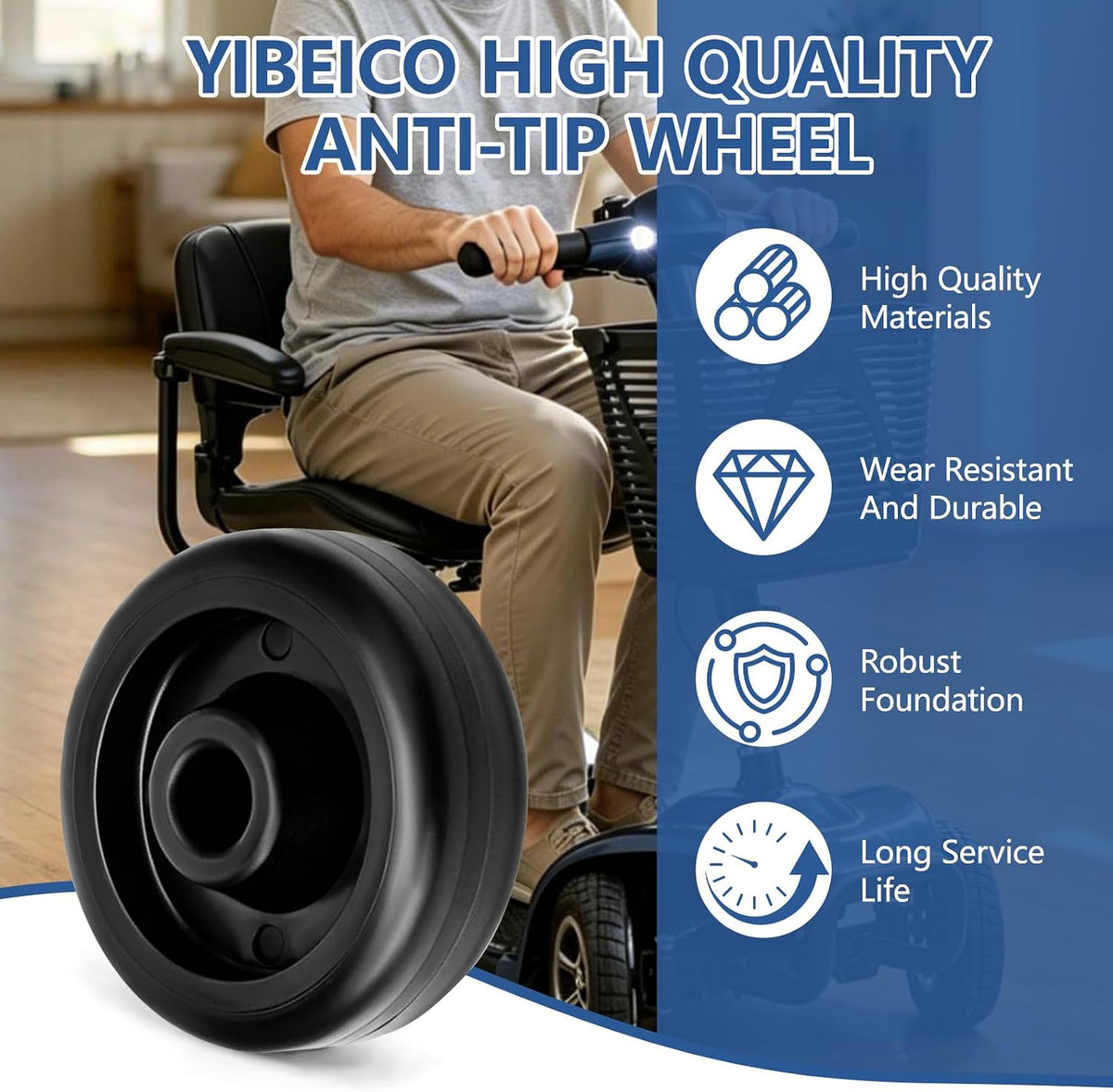 Anti-Tip Wheel for Go-Go for Pride for Vive Mobility Scooter