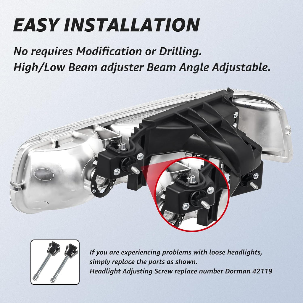 Headlights Assembly Compatible with 1999 2000 2001 2002 Chevy Silverado