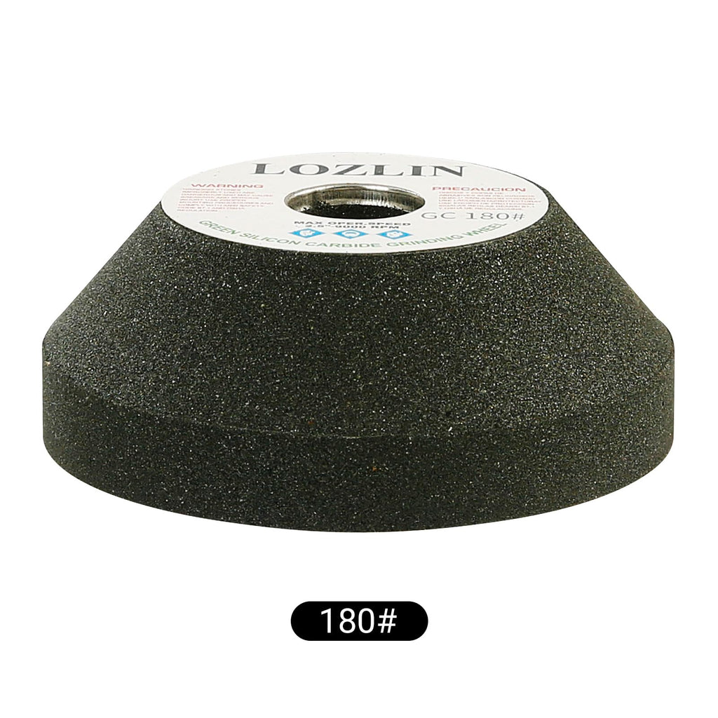 LOZLIN 3 Inch Silicon Carbide Grinding Wheel for Angle Grinder - 80mm Metal Polishing, Ceramic Tile/Glass Trimming, Granite Chamfering & Renovation, Heavy-Duty Abrasive Tool (180#)