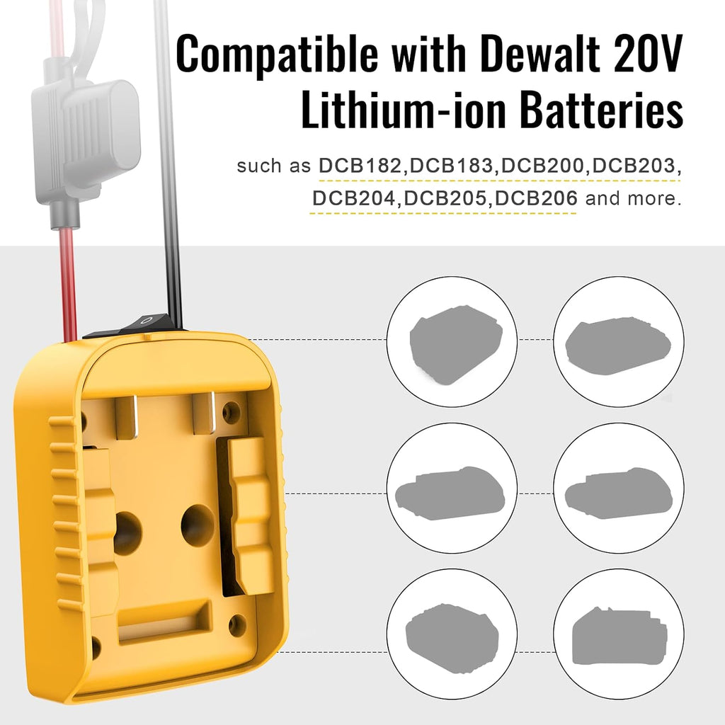 Power Wheel Adapter Compatible with Dewalt 20V Battery Converter Kit