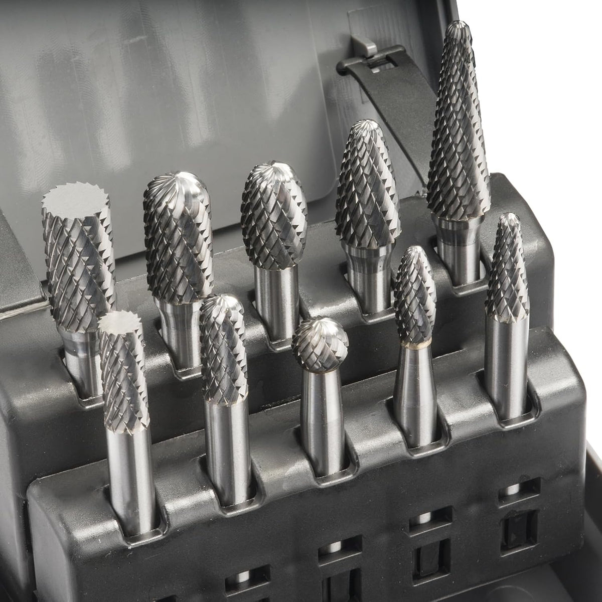 LU&MN Tungsten Carbide Burr Set, 1/4" Shank, 10 Pcs