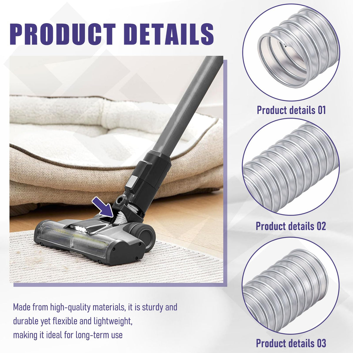 Lower Hose Compatible with Ryobi Vacuum P718 P724, Only for Stick Vac Roller Bar Assembly