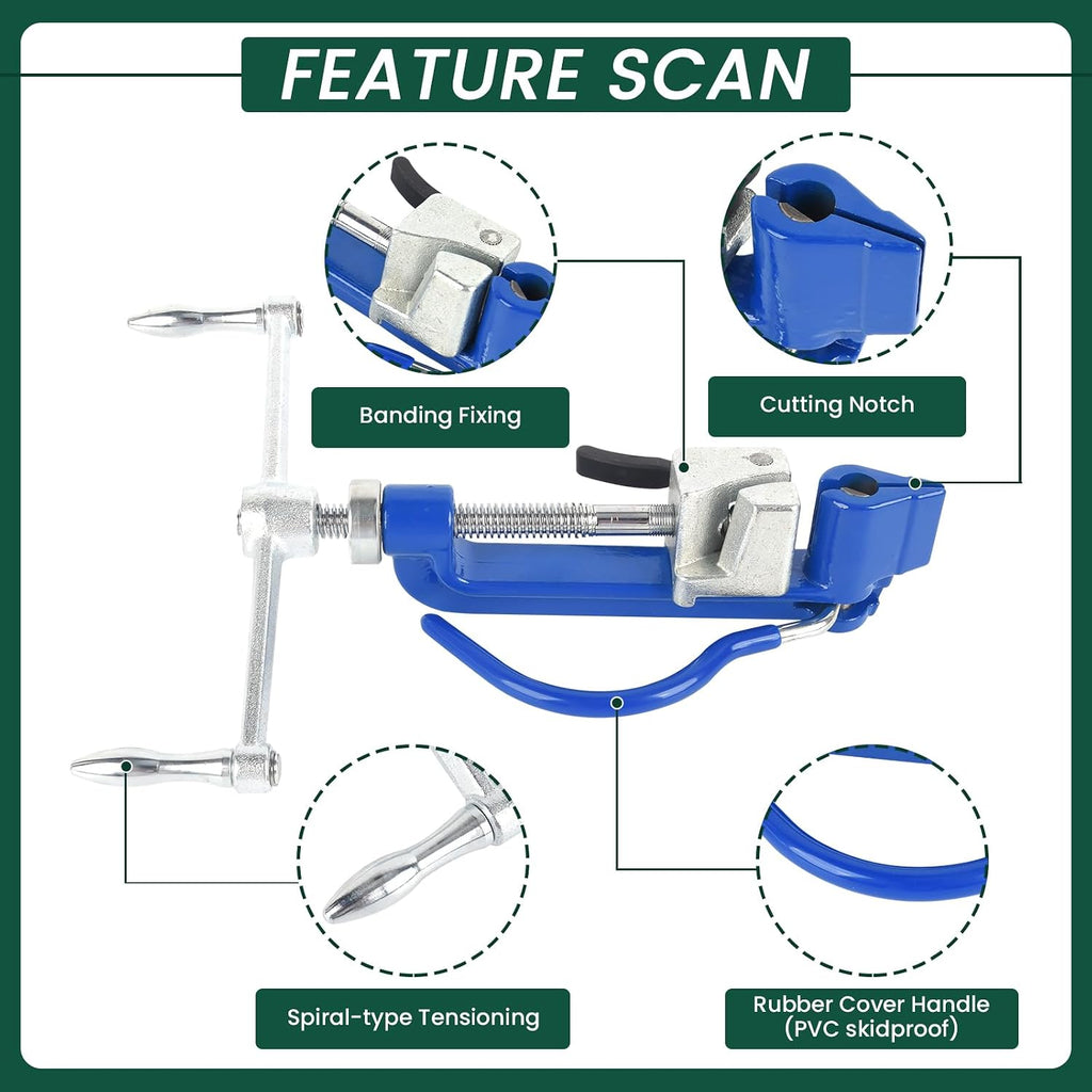 Steel Banding Tool Strapping Tensioner - Tensioner & Crimper & Cutter, Stainless Steel Banding Spiral Tensioner for