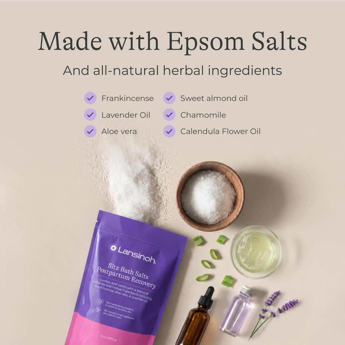 Sitz Bath Salts for Postpartum Care, 10 Ounces