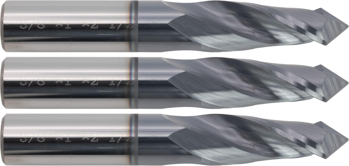 CME Carbide Drill Mills, 3/8" Mill Dia, 2 Fl, 1" LOC, 3 pcs