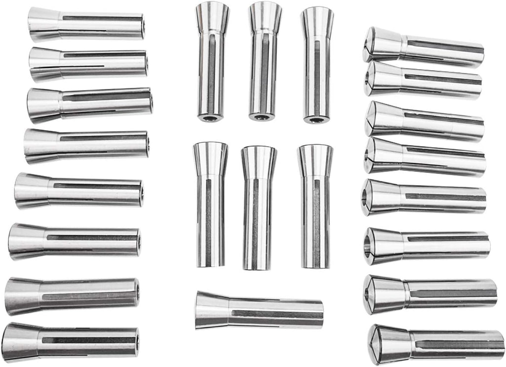 8milelake 23pcs Precision R8 Collets Set 1/16-3/4" R8 Collet for Bridgeport