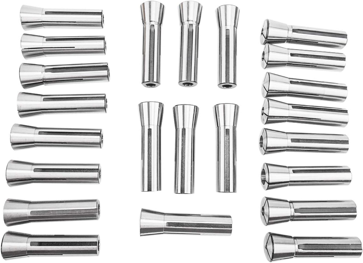 8milelake 23pcs Precision R8 Collets Set 1/16-3/4" R8 Collet for Bridgeport