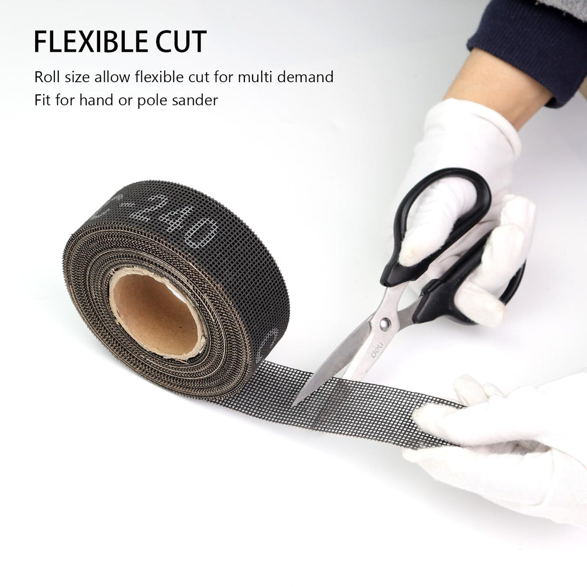 SCOTTCHEN Sanding Rolls/Plumbing Sanding Cloth 1-1/2" x 11yd (33 ft) / Plumber's Double Side Open Mesh/Silicon Carbide Grit #240-1Roll