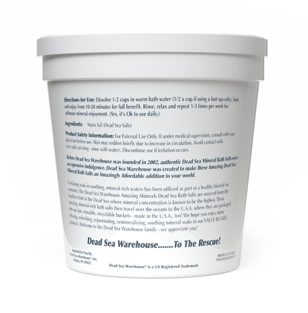 – 100% Dead Sea Mineral Bath Salts – Great for Soothing Muscles Aches, Relaxation, Alleviate Skin Issues - Unscented