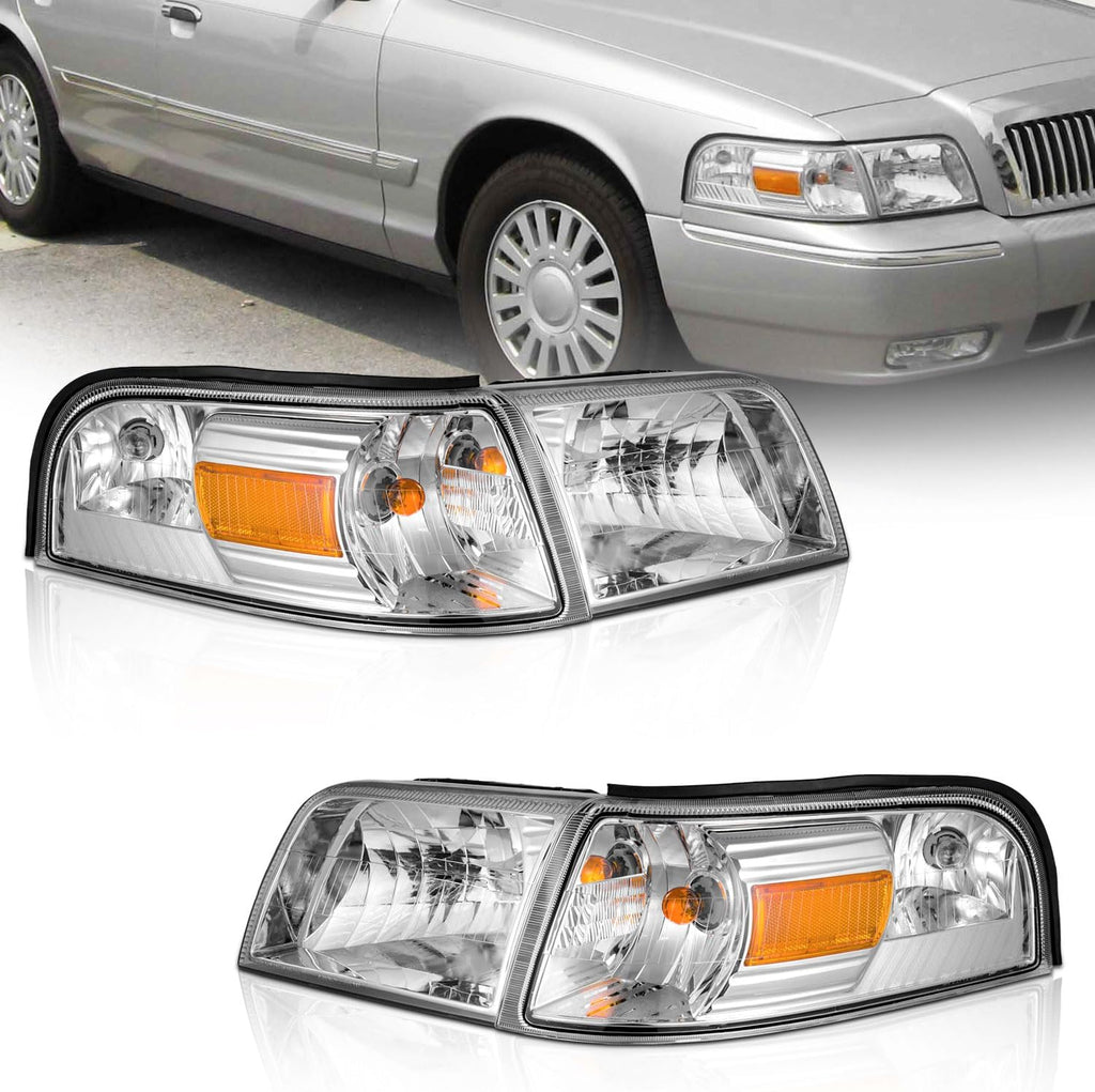 WEELMOTO Headlights Assembly for 06-11 Mercury Grand Marquis