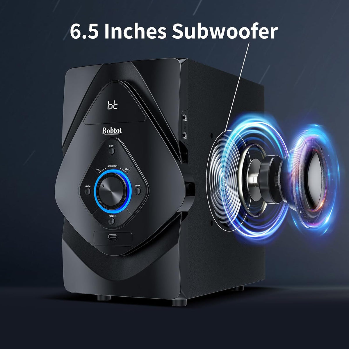 Home Theater Wireless Rear Satellite Speakers | 800W 6.5inch Subwoofer 5.1/2.1 Channel Surround Sound Systems with