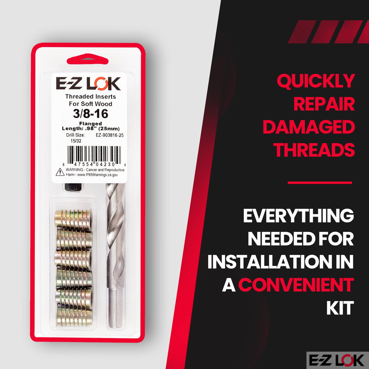 E-Z LOK Thread Repair Kit, 0.375-16