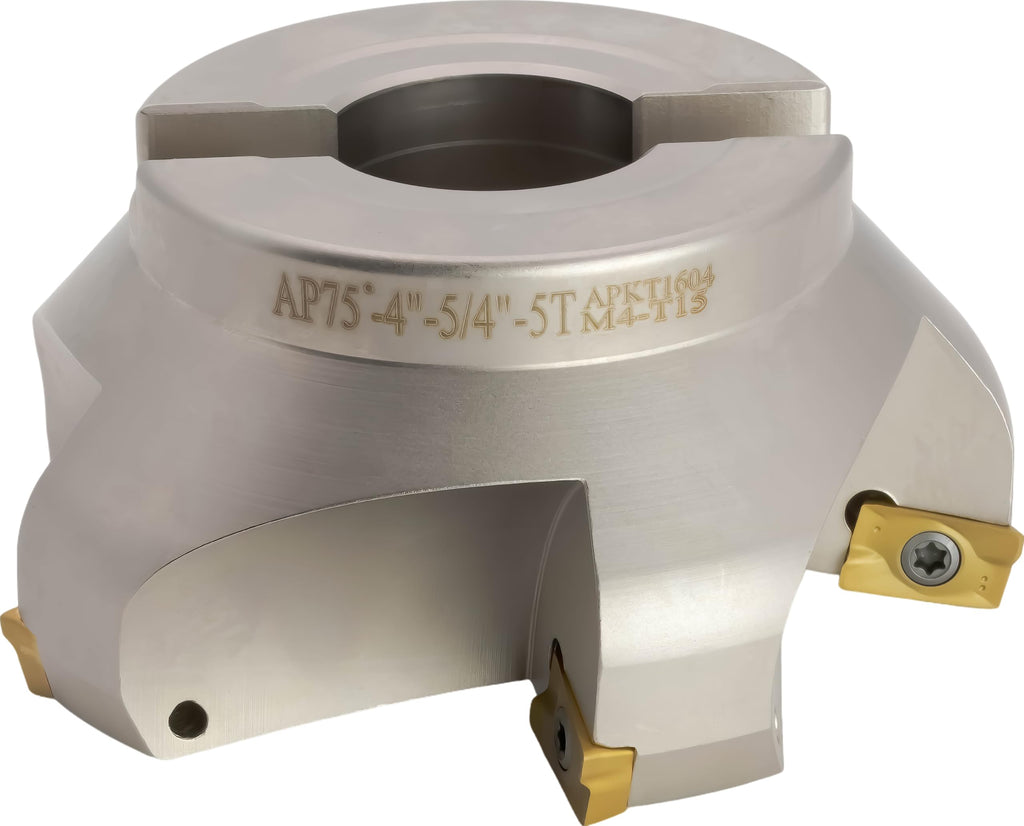 CME 4" 75° Indexable Face Mill, Incl 5 APKT1604 Inserts