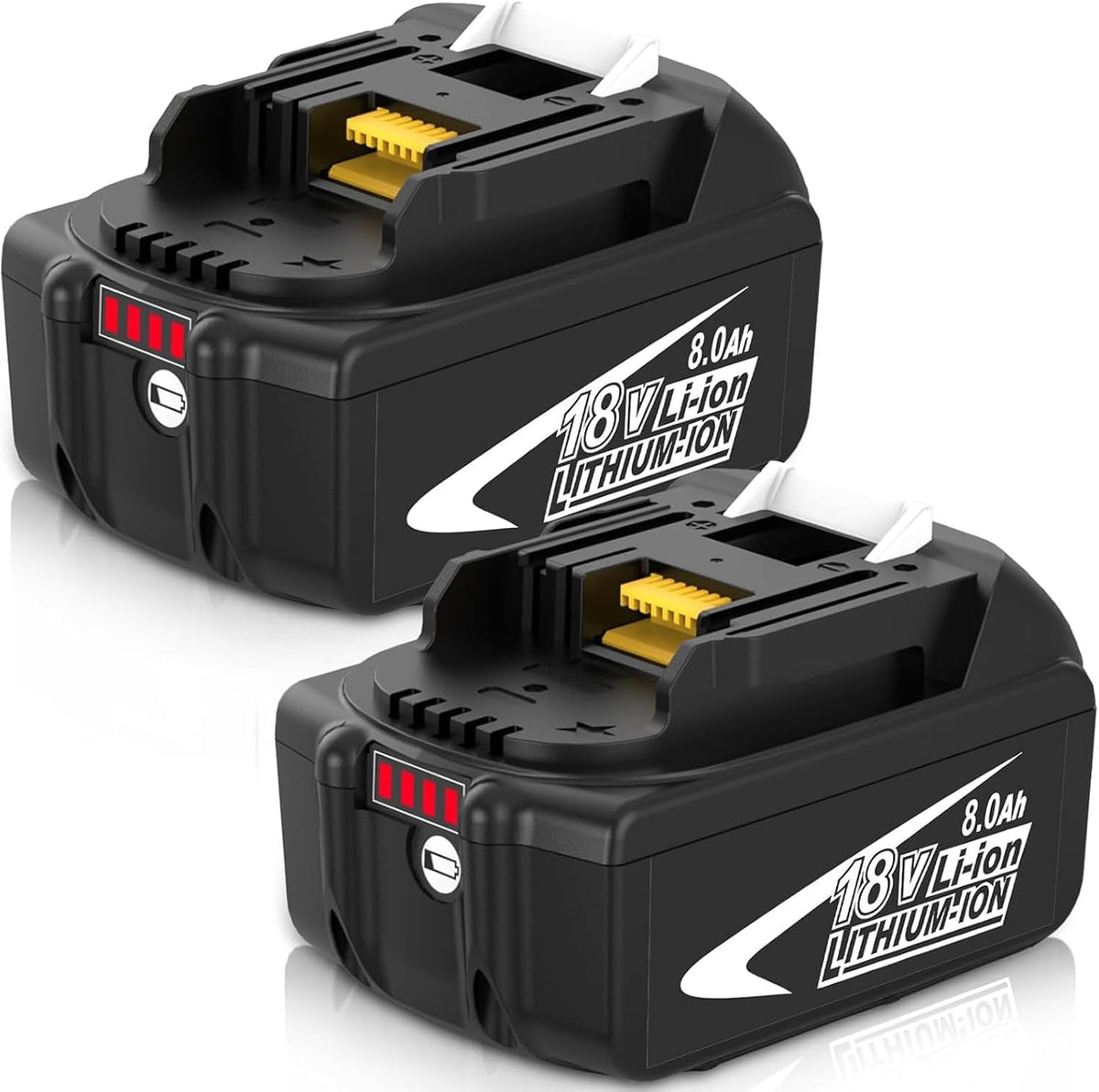 2-Pack 8000mAh High Capacity Replacement for Makita 18V Battery Bl1860B