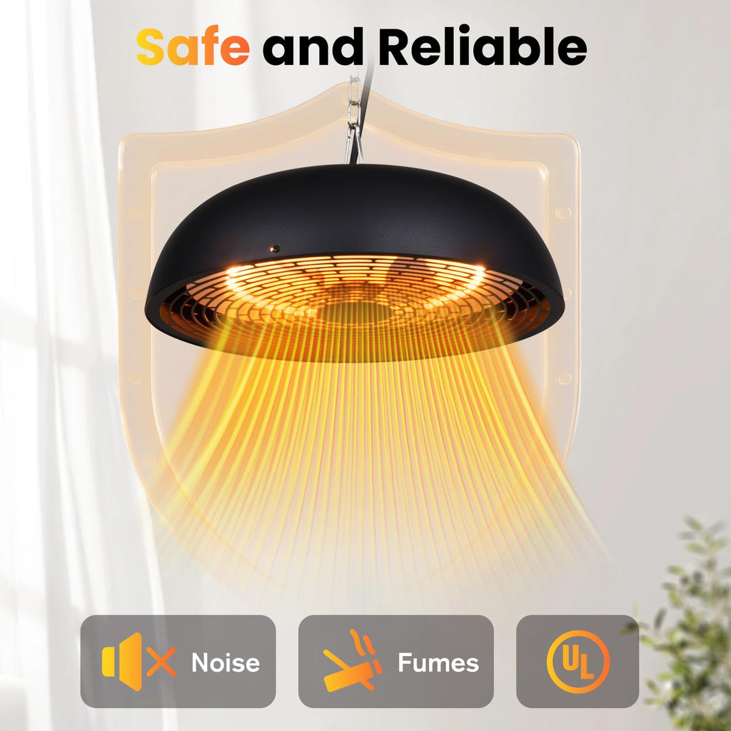 1500W Electric Hanging Patio Heater,Ceiling-Mounted Patio Heater