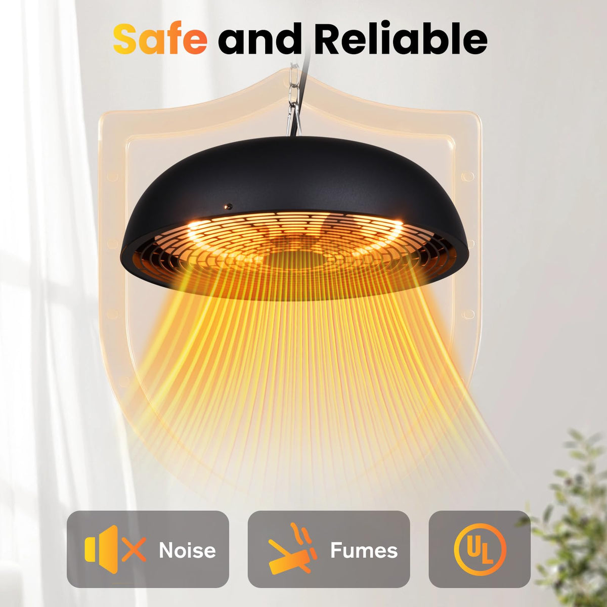 1500W Electric Hanging Patio Heater,Ceiling-Mounted Patio Heater