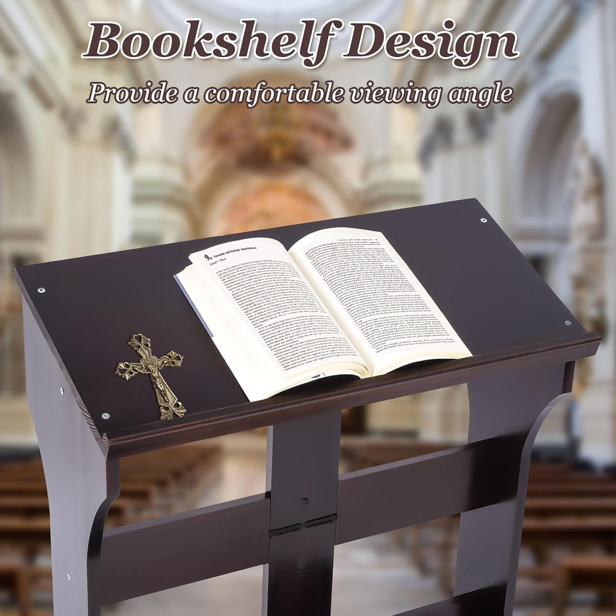 Prayer Kneeler Bench, Wooden Kneelers for Praying with Cushion Pad