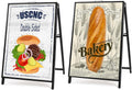 2 Pack Heavy Duty A-Frame Sidewalk Sign 24 x 36 Inch, Portable Double-Sided Sandwich Board Slide-in Folding Metal