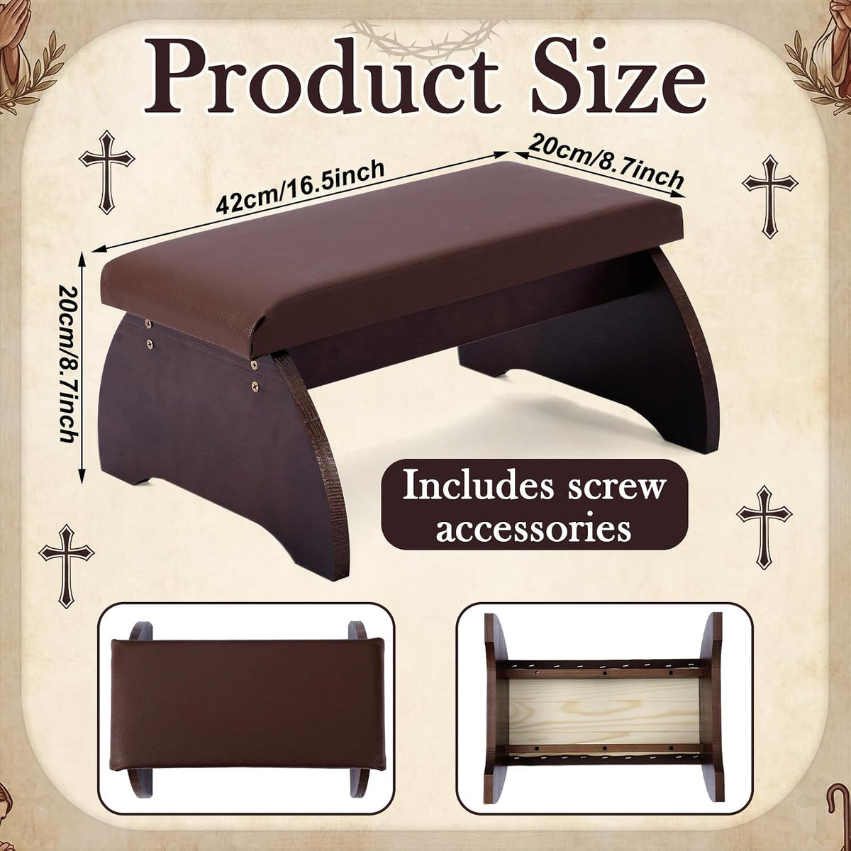 Prayer Kneeler Bench, Wooden Kneelers for Praying