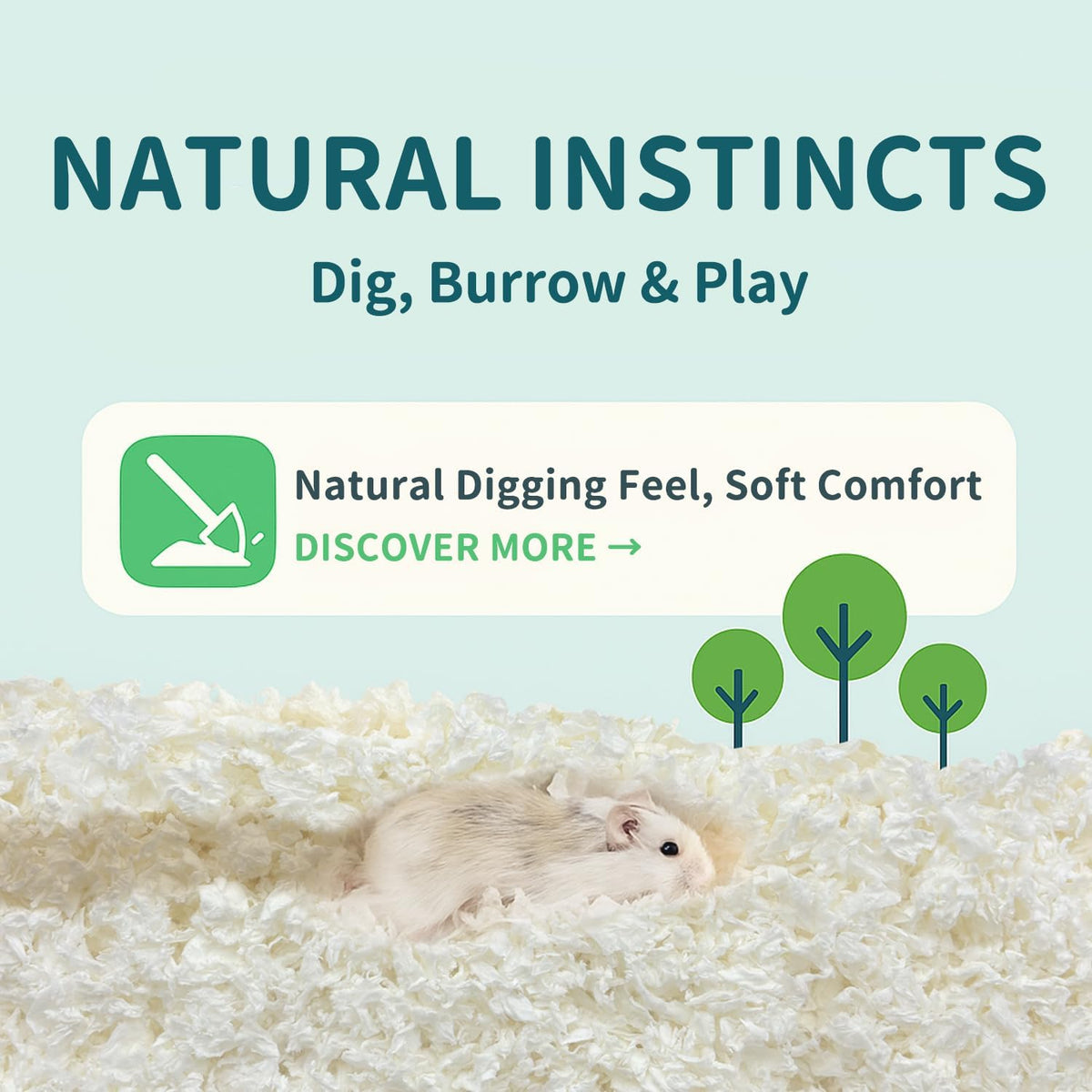 Hamster Bedding 45L, 99% Dust-Free, Soft, Odor Control, Purple
