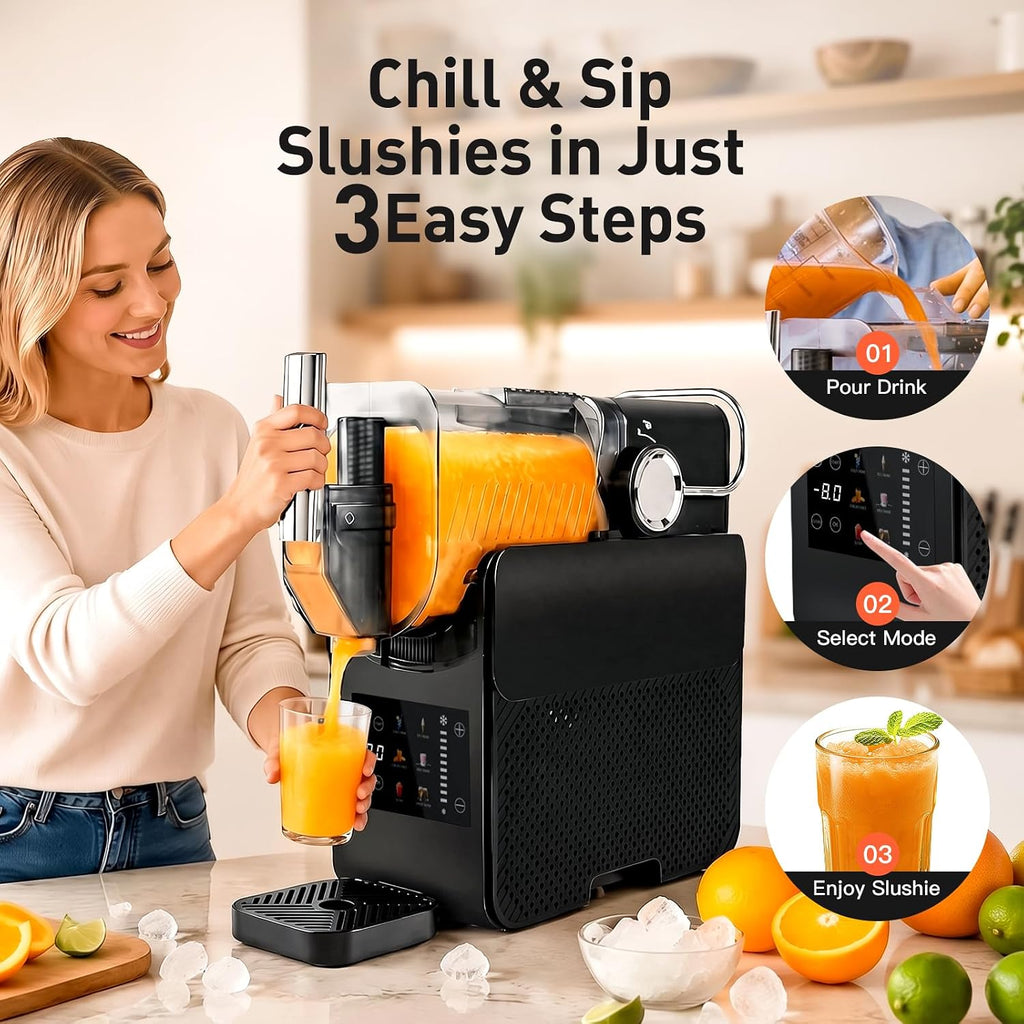 6-in-1 Slushie machine, Frozen drink & Soft serve ice cream maker, Slushy Machine for home with No ice needed |
