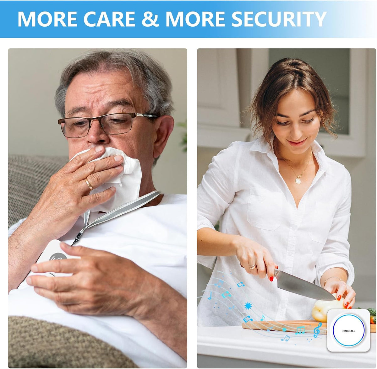 Wireless Portable Caregiver Pager Personal Panic Alarm System