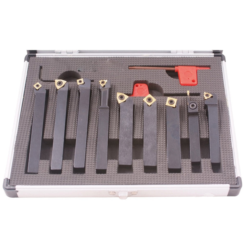 HHIP 2002-0212 Pro Series Indexable Cut Off and Turning Tool Set, 9 Piece, 3/8"