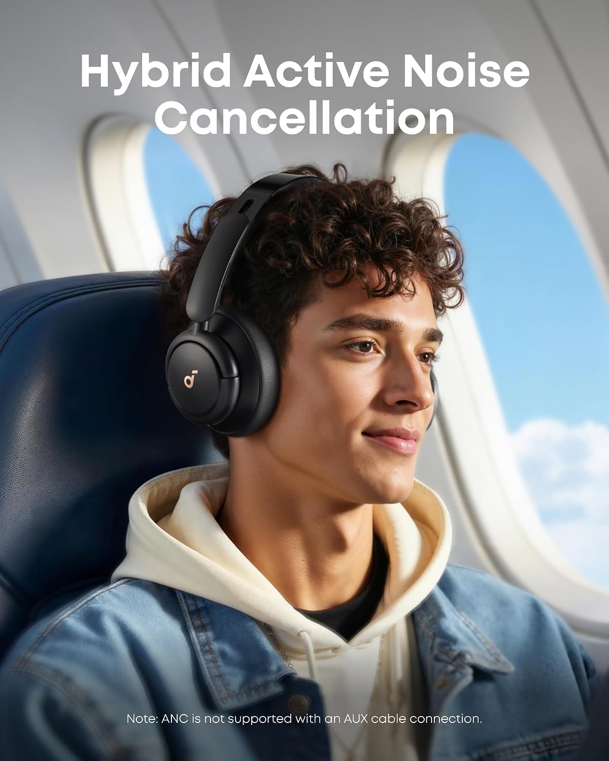 by Anker Q30 Hybrid Active Noise Cancelling Headphones, Black | Over-Ear, Bluetooth, Multiple Modes, Hi-Res, Custom