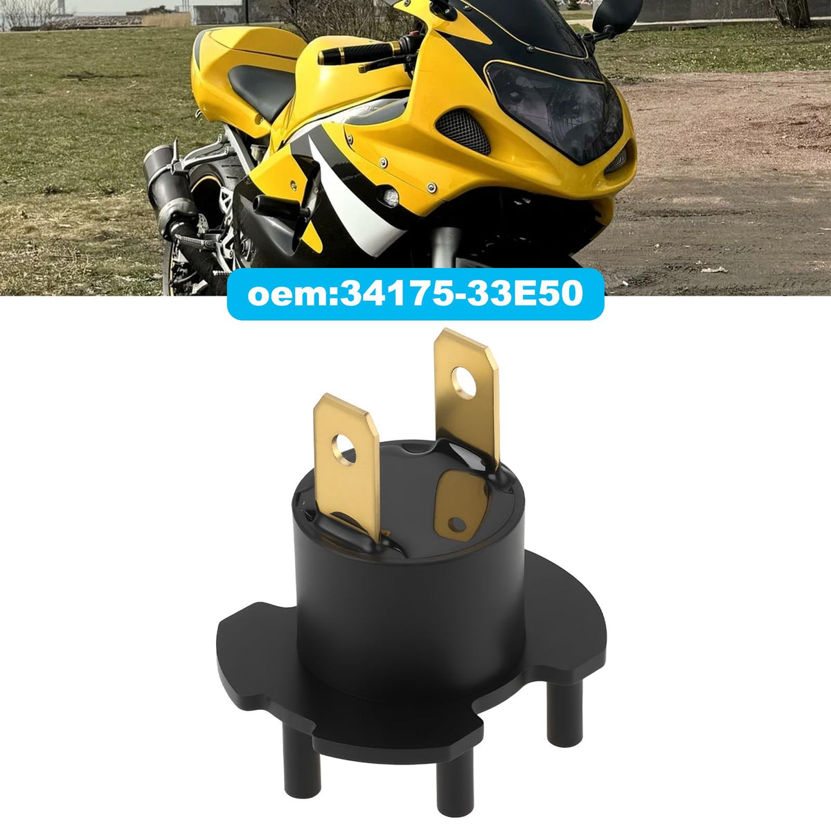 Micro Traders 2Pcs H7 Bulb Adapter Plug Assy 34175-33E50 Compatible with Suzuki GSX-R600 2001