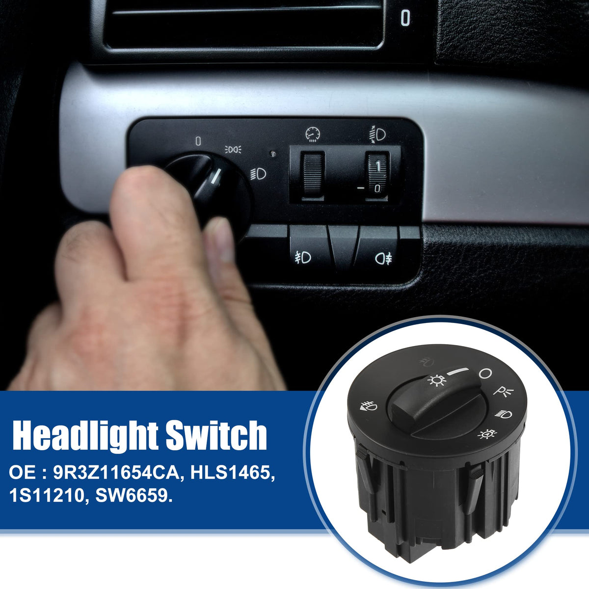 ACROPIX 9R3Z11654CA Car Headlight Switch for Ford Fusion Black