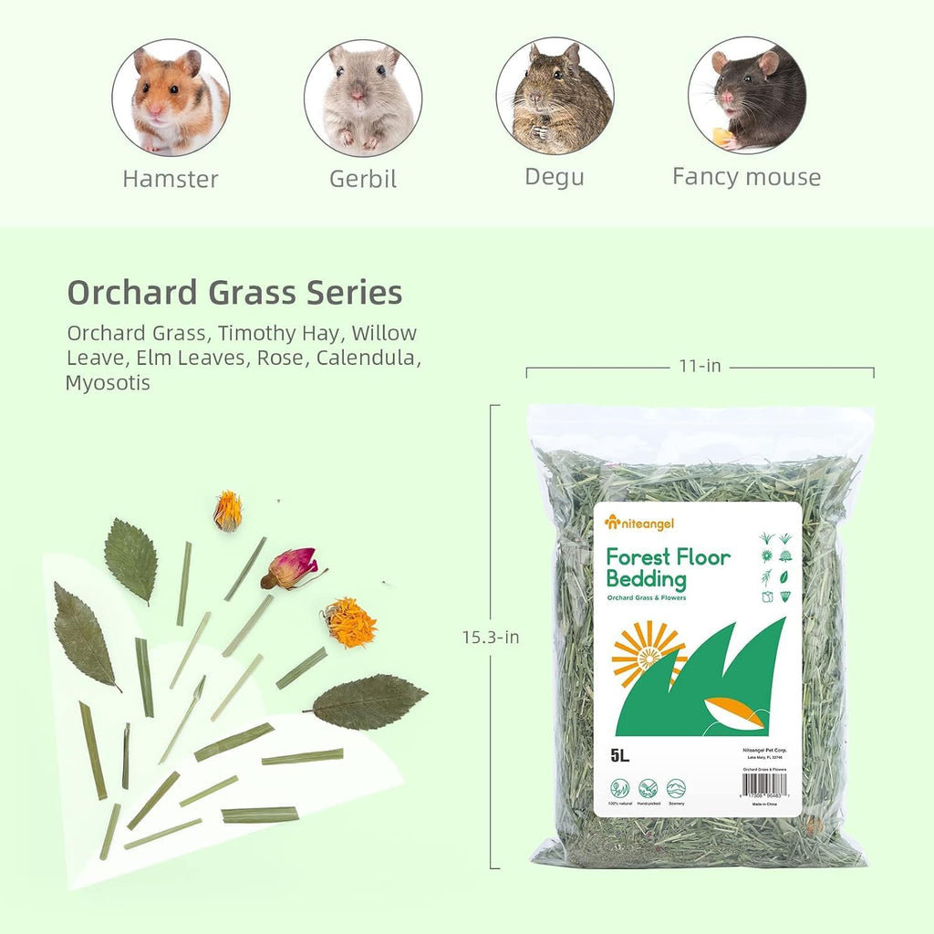 Natural & Soft Hamster Bedding Mate: Air-Dried Flowers & Grass