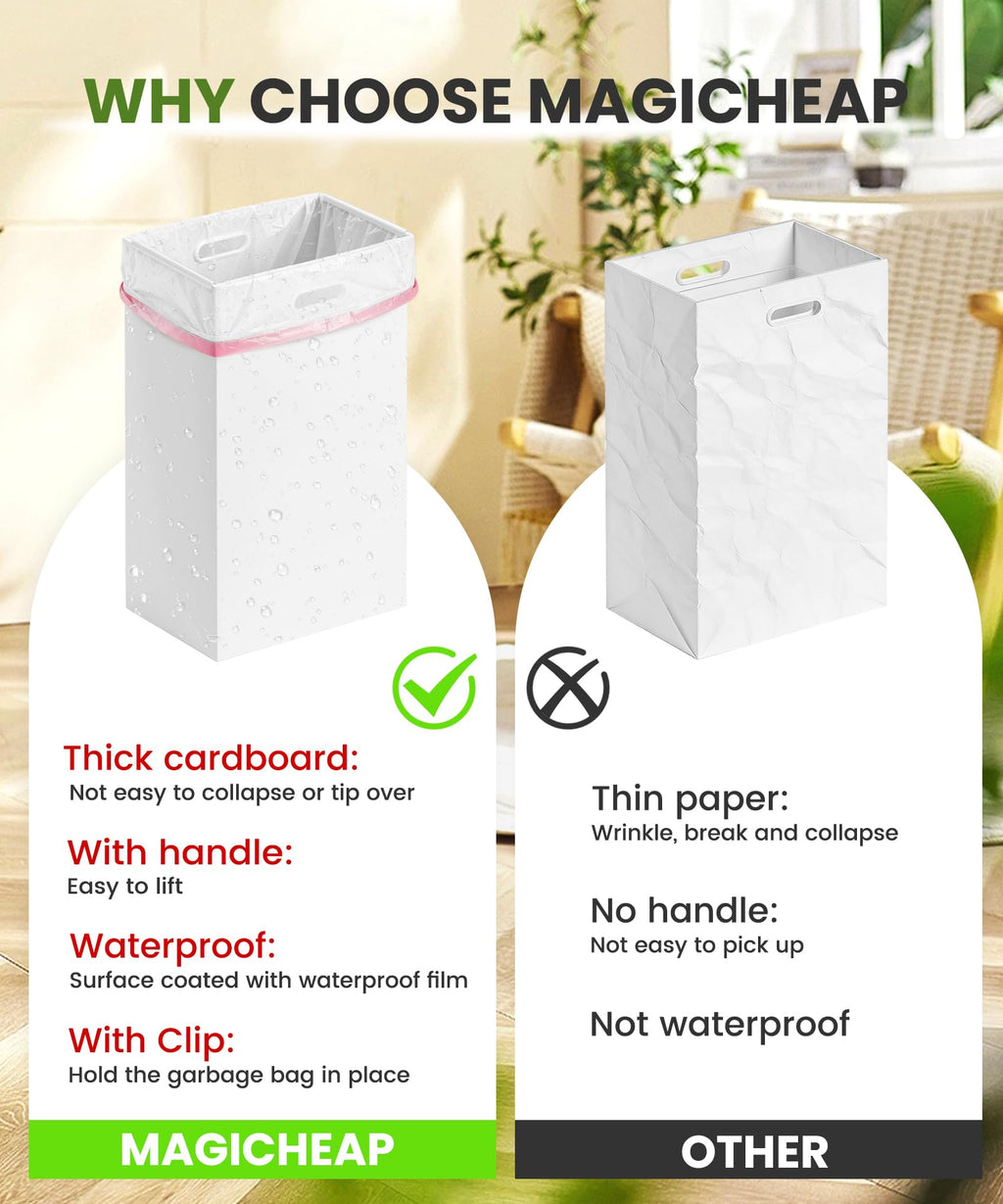 13 Gallon Disposable Trash Cans for Party 4 Pack, White