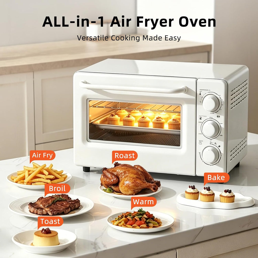 Air Fryer Toaster Oven Combo, Retro Convection Oven Countertop,19QT Small Toaster Oven, 4-slices or 9"