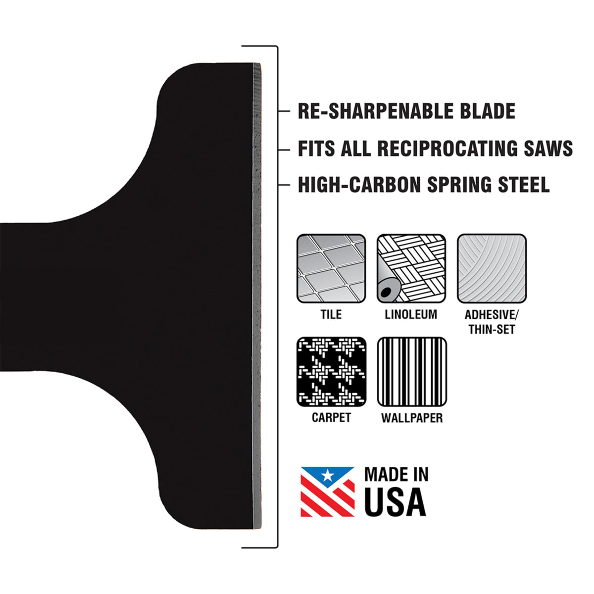 Spyder 3-Piece Scraper Blade Attachment Set for Reciprocating Saws, Includes 2, 4, and 6-inch Blades, for Removing Tile, Linoleum, Adhesives, Mastics, and More