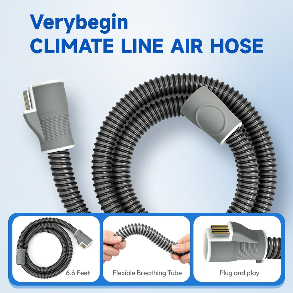 Replacement CPAP Tube for Climate-line, Compatible with Airsense 11 & Aircurve 11, 6.5 Ft CPAP Hose for Sleep Apnea Machine, Flexible Breathing Tube with Standard Connectors - Home & Travel Use