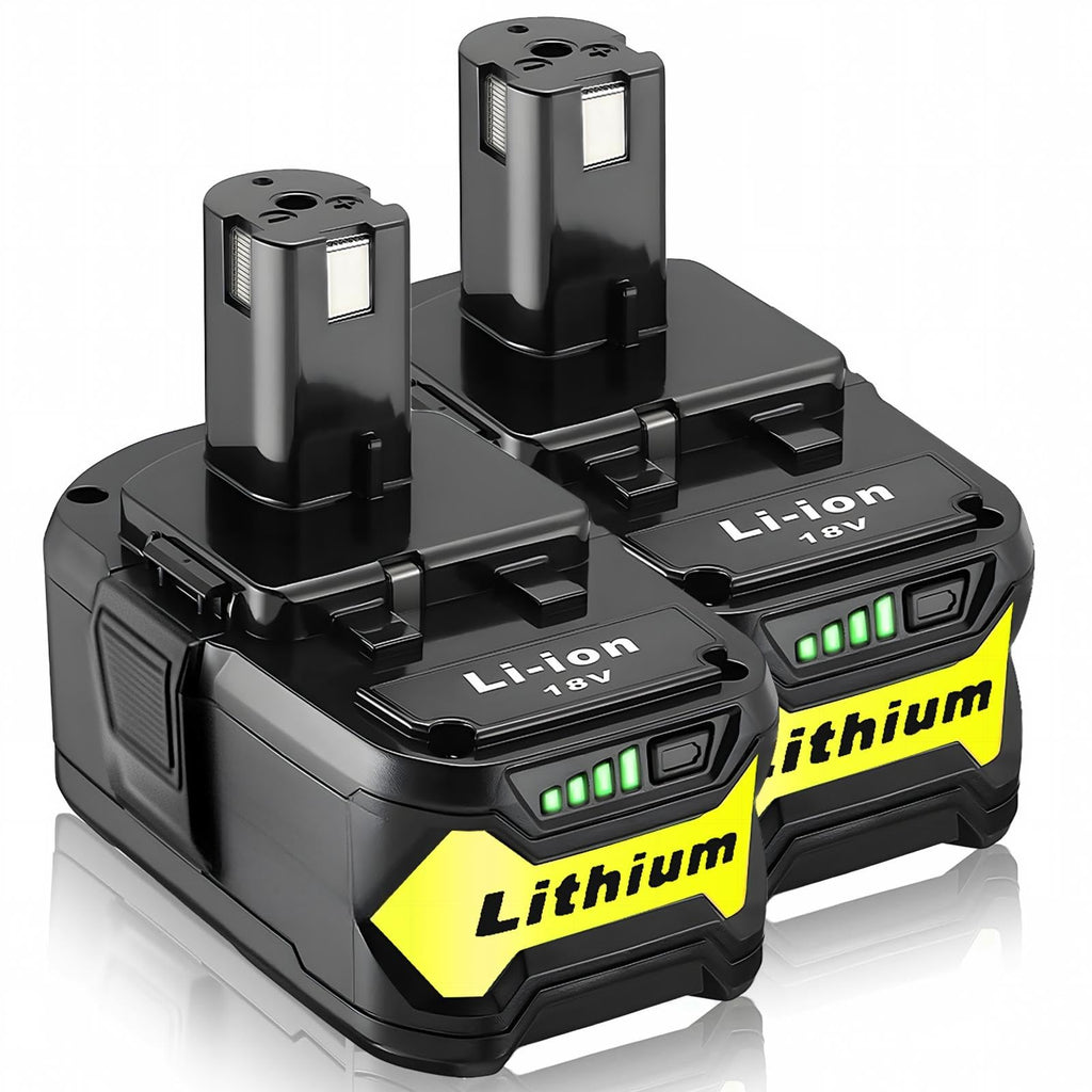 2 Packs High Capacity Replacement for Ryobi 18v Battery P108 P104 P105 P102 P103 P122 P109 Li-ION Compatible with