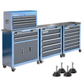 20 Drawer Rolling Tool Chest Combo,with Wheels & Foot Pads, Blue