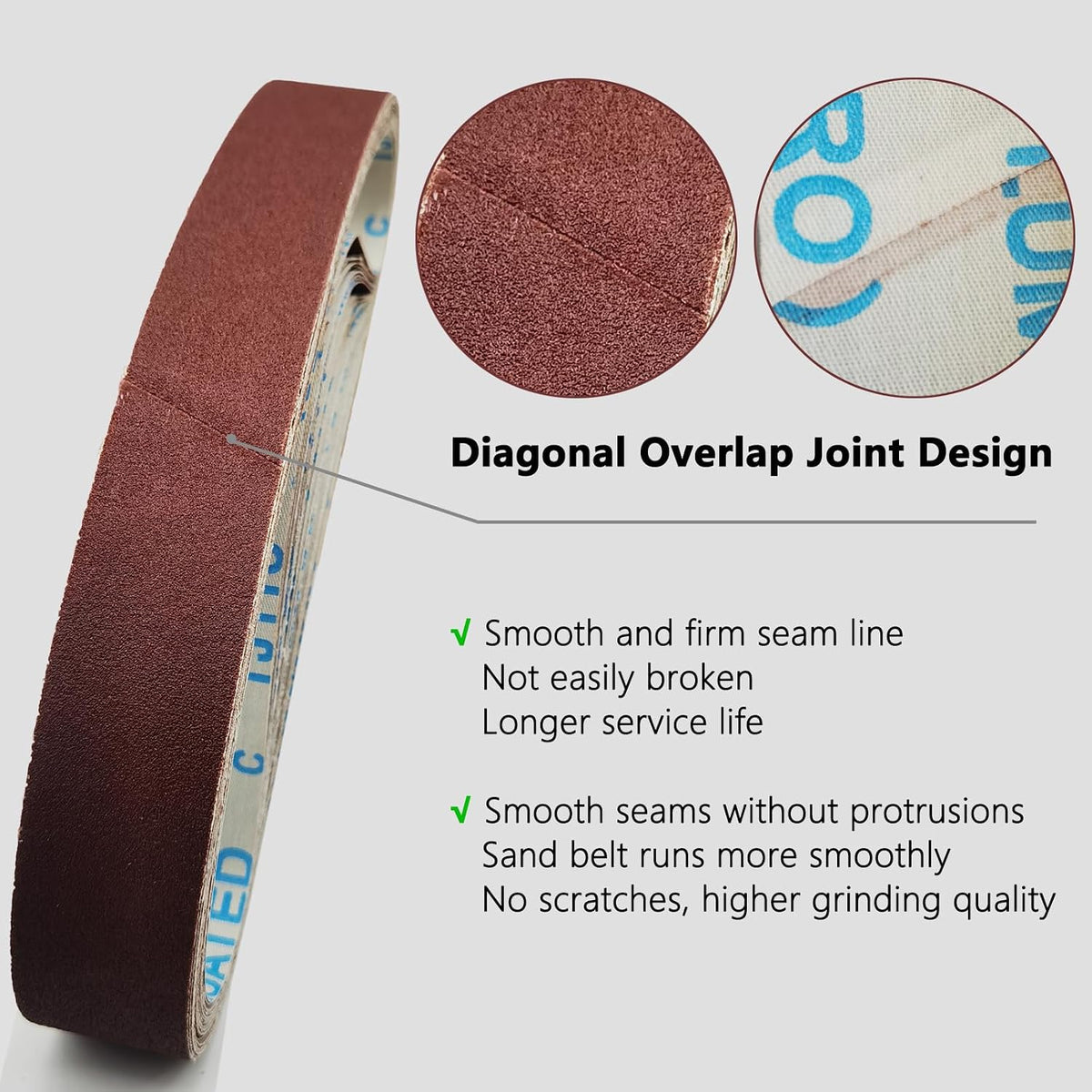 20 Pcs 1-1/2 x 29 Inch Sanding Belts,4 Pcs Each of 60/120/240/400/600 Grits Sanding Belt for Pipe Sander Adapter,740 x 40 mm Sanding Belts for Pipe or Tube Sanding Attachment.