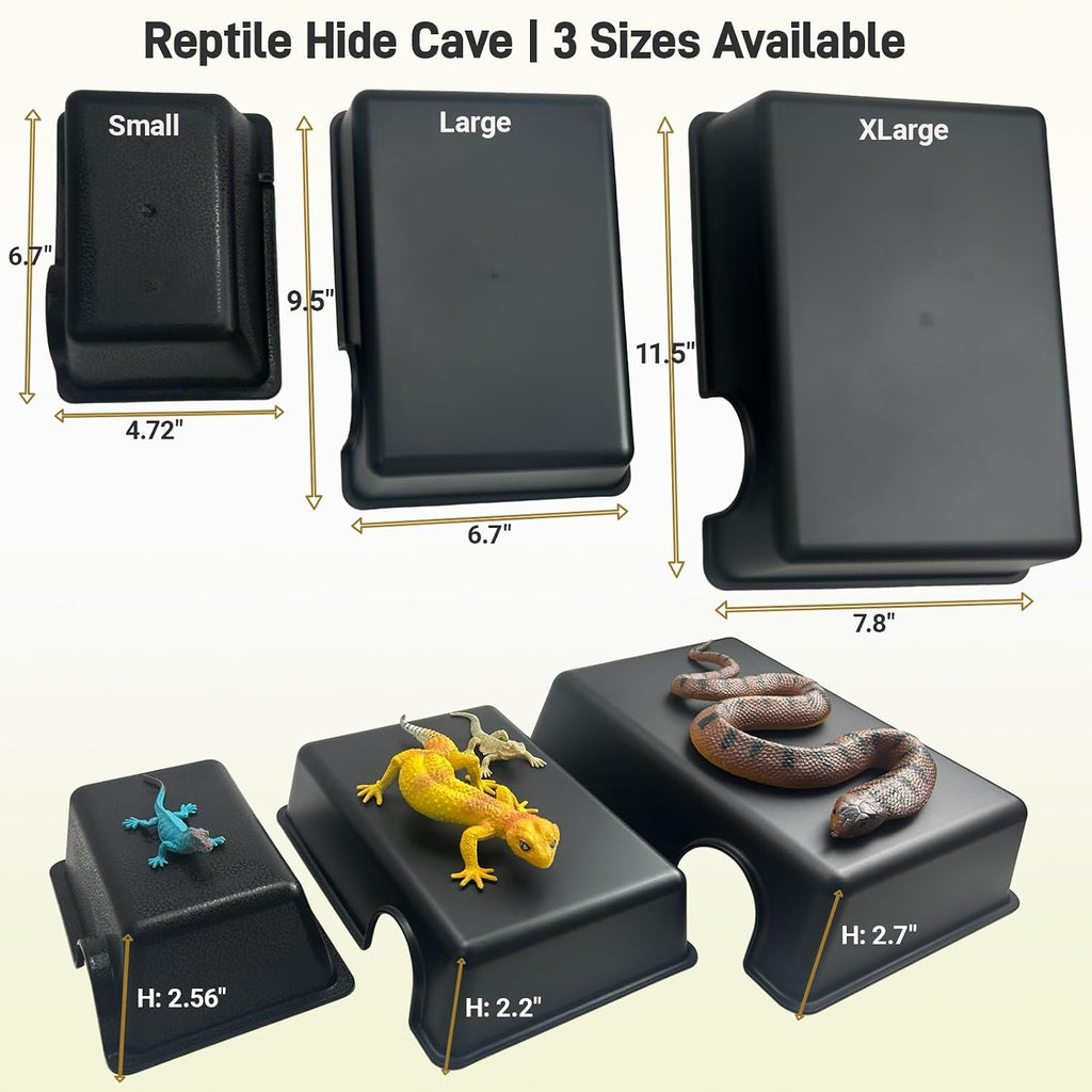 Reptile Hide Cave (2Pcs),Snake Hide for Ball Python & Gecko,Large Size 9.5"