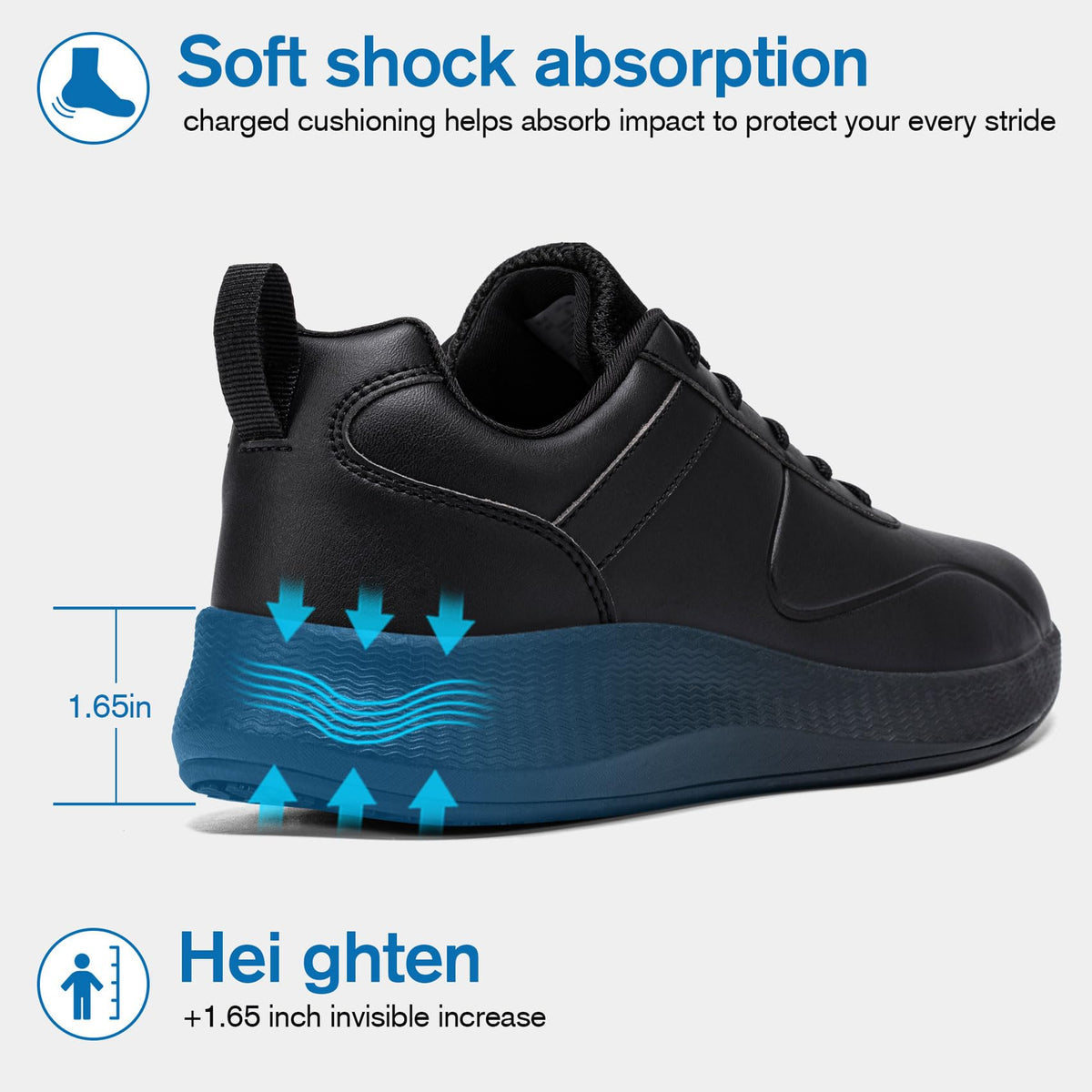 Non Slip Work Shoes for Women Food Service Sneakers, Black,7.5