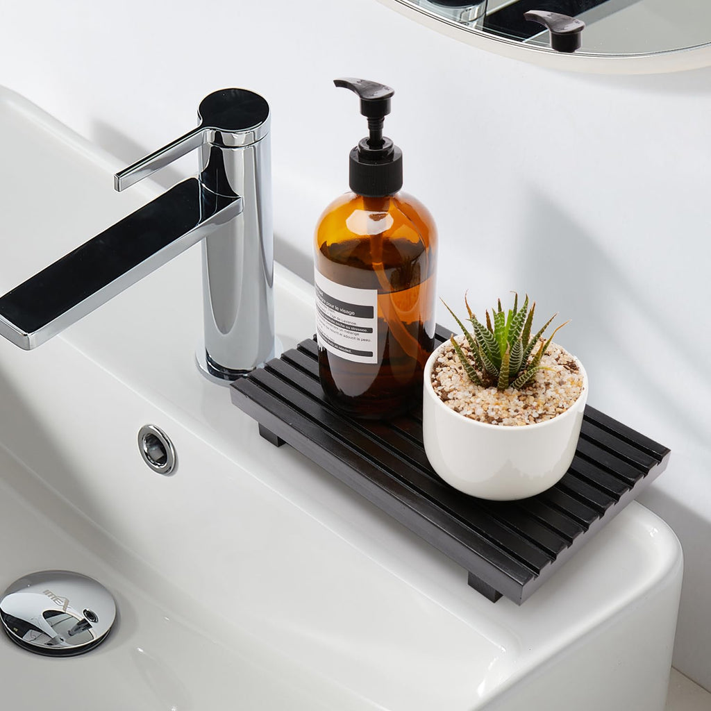 Wooden Display Risers Table Stand for Bathroom Tray Kitchen Counter Decor