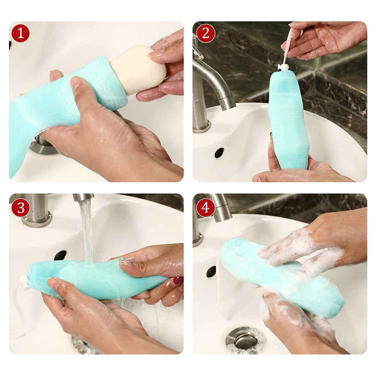 10 Pieces Mesh Soap Saver Bag Loofah for Bar, Exfoliating Shower
