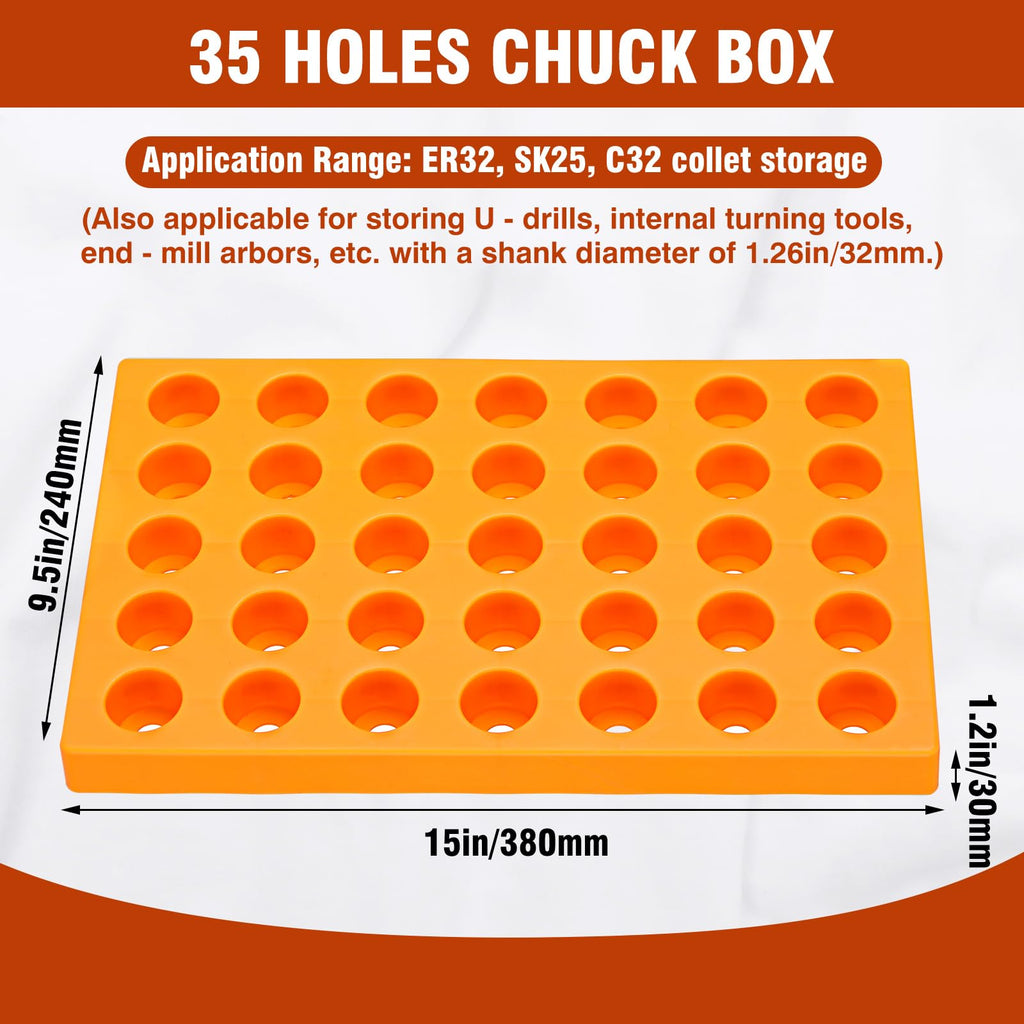 Weysat 35 Holes Chuck Box Er32 Sk2 C32 Collet Storage Box