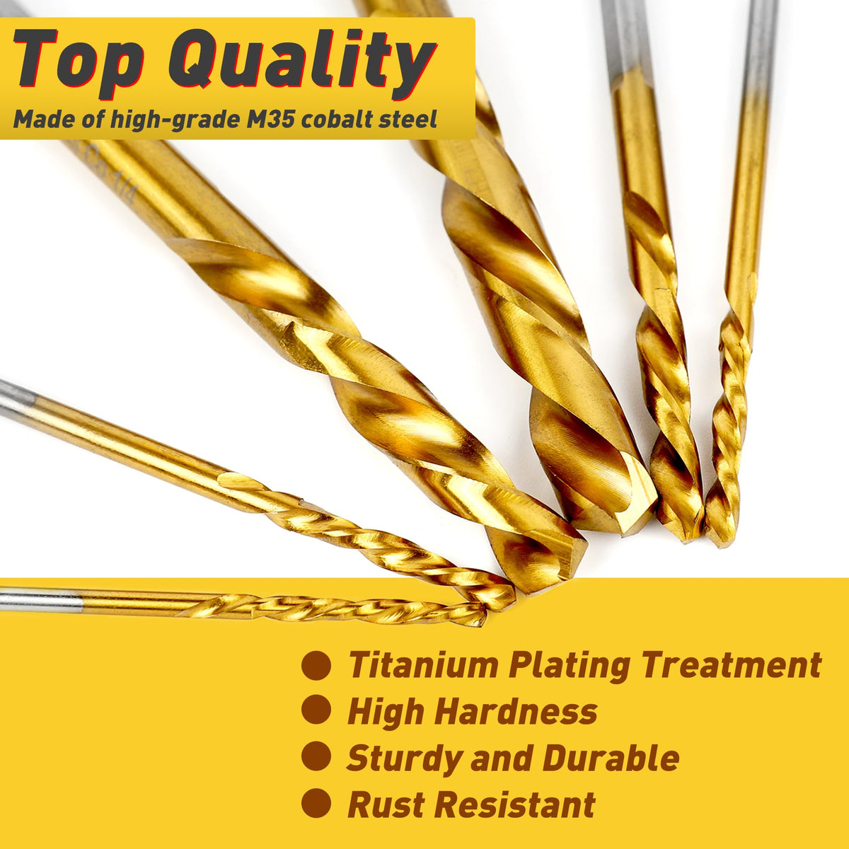5PCS 5/64" M35 Cobalt Left Hand Drill Bits Set