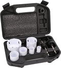 Amazon Basics 9-Piece Bi-Metal High Speed Steel Hole Saw Kit for Cutting Holes in Metal, Plastic, Plasterboard with Carrying Case, 25/32" to 2-11/16", Black